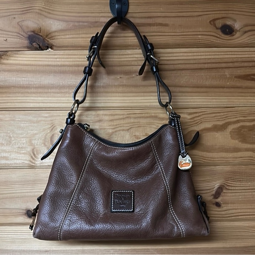 Dooney & Bourke Brown Pebble Leather Shoulder Bag